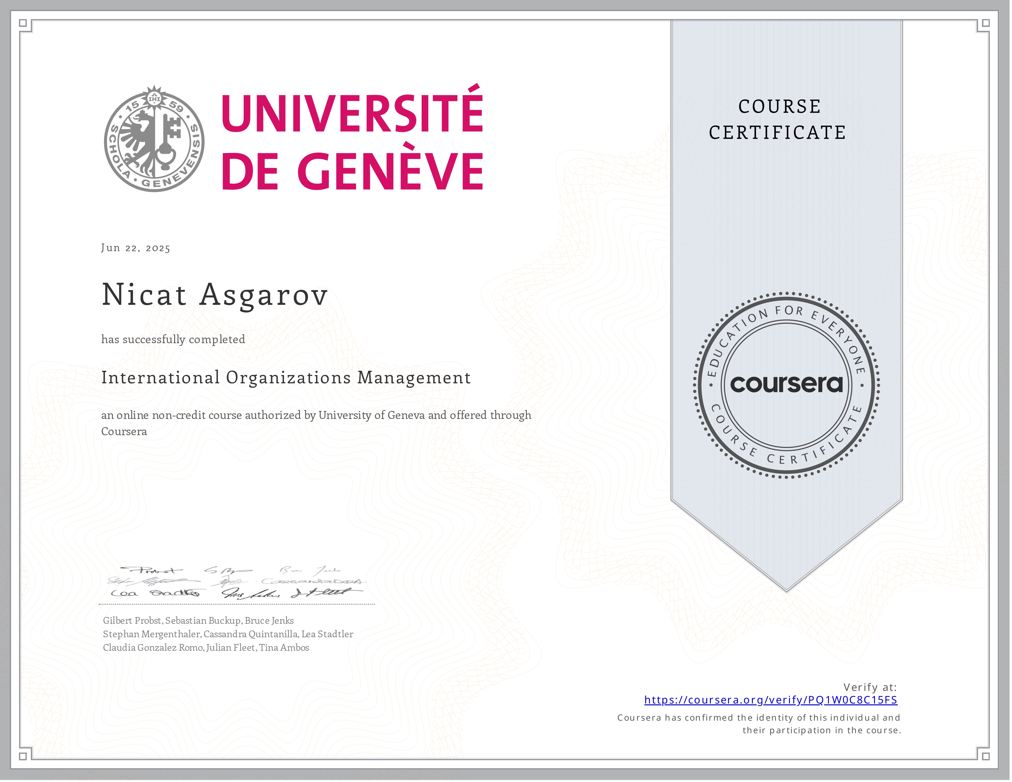 International Organizations Management